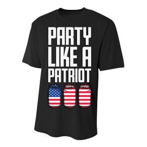 Party Like A Patriot USA Youth Performance Sprint T-Shirt