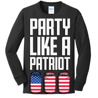 Party Like A Patriot USA Kids Long Sleeve Shirt