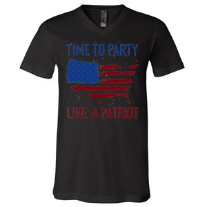 Party Like A Patriot USA Pride V-Neck T-Shirt