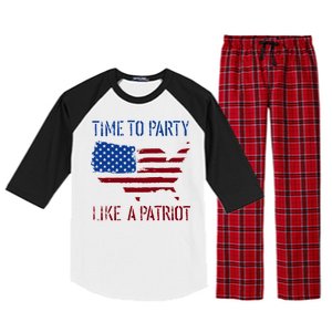 Party Like A Patriot USA Pride Raglan Sleeve Pajama Set