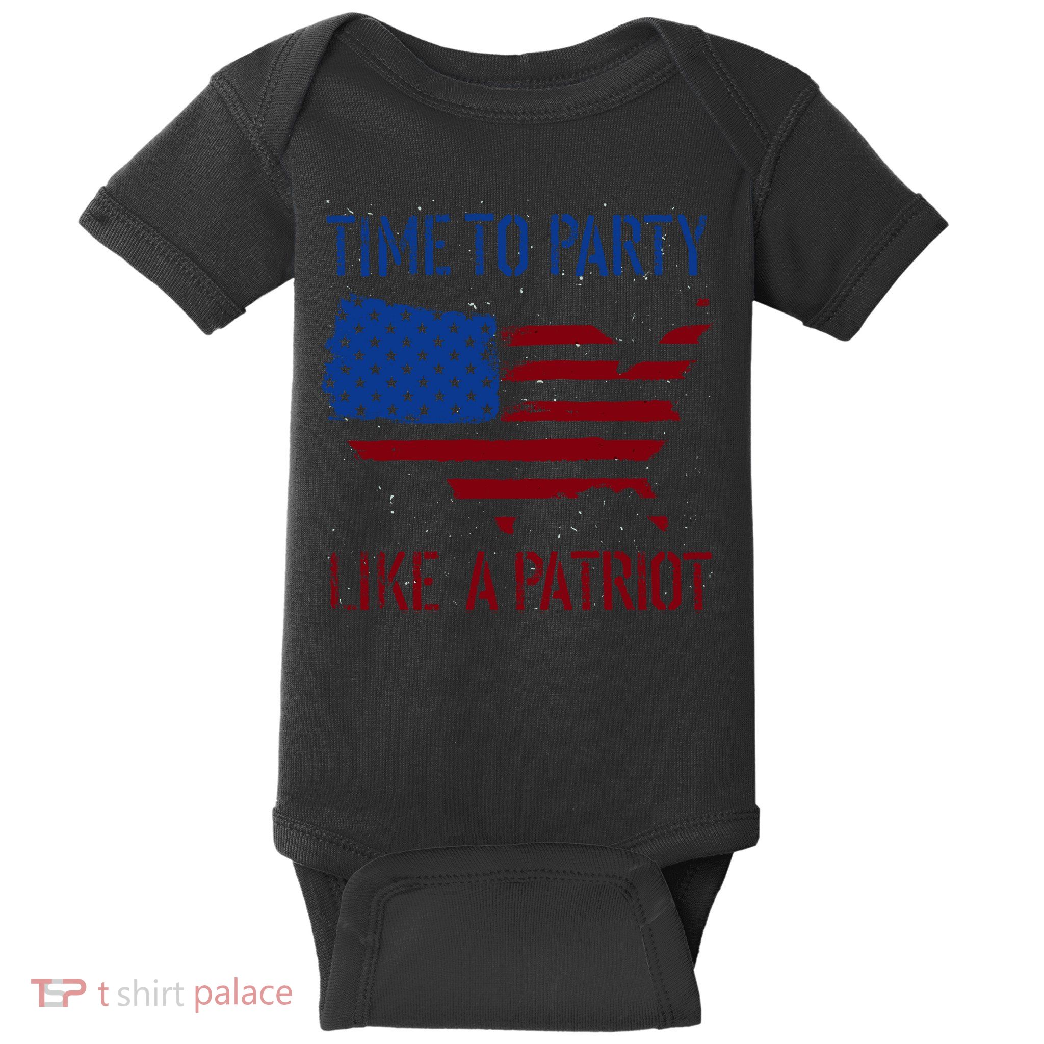 Party Like A Patriot USA Pride Baby Bodysuit
