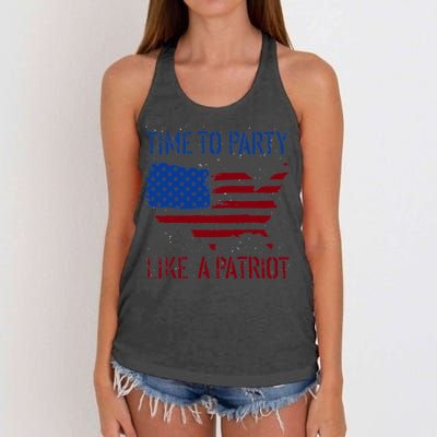 Party Like A Patriot USA Pride Women's Knotted Racerback Tank
