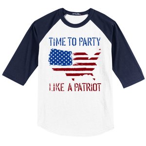 Party Like A Patriot USA Pride Baseball Sleeve Shirt