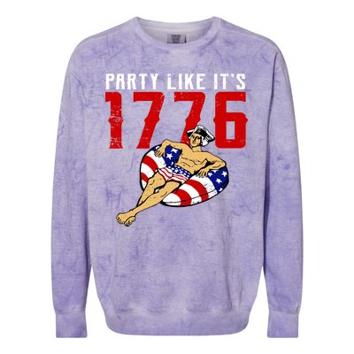 Party Like It's 1776 Patriotic George Washington Colorblast Crewneck Sweatshirt