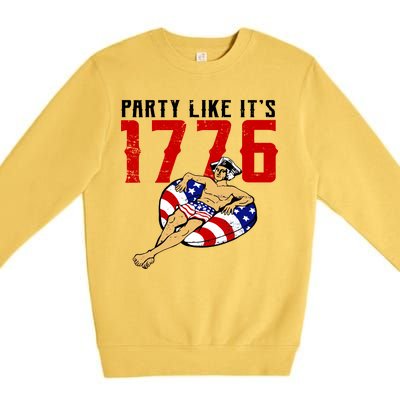 Party Like It's 1776 Patriotic George Washington Premium Crewneck Sweatshirt