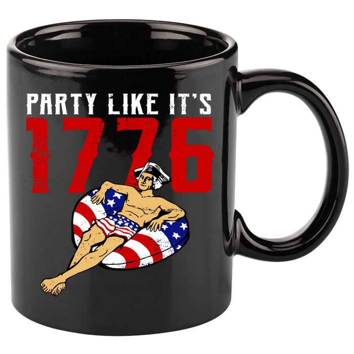 Party Like It's 1776 Patriotic George Washington 11oz C Handle Ceramic Mug