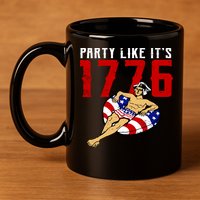 Party Like It's 1776 Patriotic George Washington 11oz C Handle Ceramic Mug