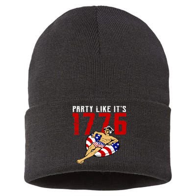 Party Like It's 1776 Patriotic George Washington Sustainable Knit Beanie