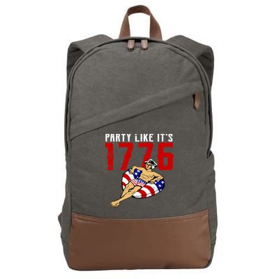 Party Like It's 1776 Patriotic George Washington Cotton Canvas Backpack