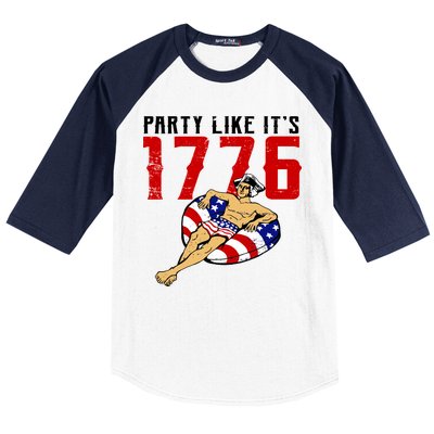 Party Like It's 1776 Patriotic George Washington Baseball Sleeve Shirt