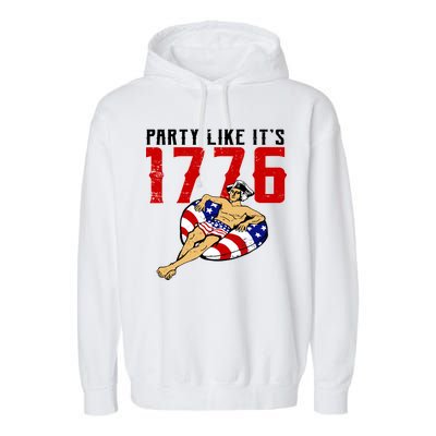 Party Like It's 1776 Patriotic George Washington Garment-Dyed Fleece Hoodie