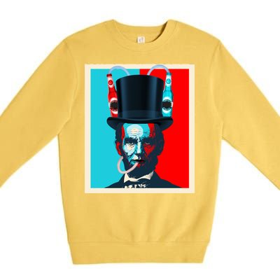 Party With Abe - Abraham Lincoln Drinking Beer Premium Crewneck Sweatshirt