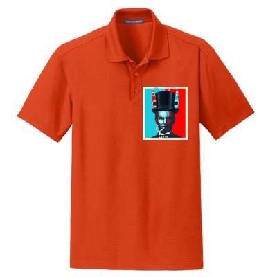 Party With Abe - Abraham Lincoln Drinking Beer Dry Zone Grid Polo