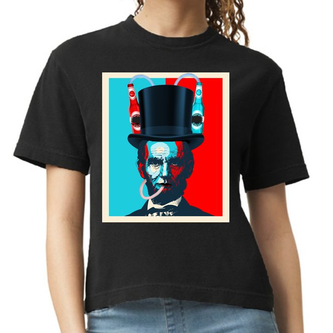 Party With Abe - Abraham Lincoln Drinking Beer Comfort Colors Boxy T-Shirt