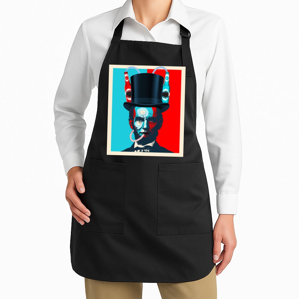Party With Abe - Abraham Lincoln Drinking Beer Apron