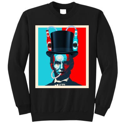 Party With Abe - Abraham Lincoln Drinking Beer Sweatshirt