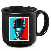 Party With Abe - Abraham Lincoln Drinking Beer 15oz Campfire Ceramic Mug
