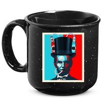 Party With Abe - Abraham Lincoln Drinking Beer 15oz Campfire Ceramic Mug