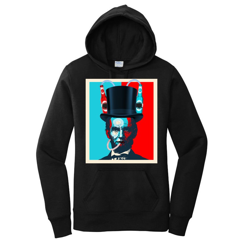 Party With Abe - Abraham Lincoln Drinking Beer Women's Pullover Hoodie