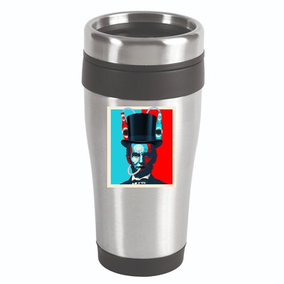 Party With Abe - Abraham Lincoln Drinking Beer 16oz Travel Tumbler