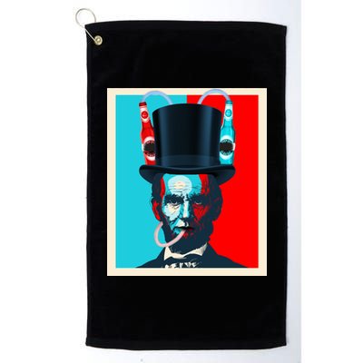 Party With Abe - Abraham Lincoln Drinking Beer Platinum Collection Golf Towel