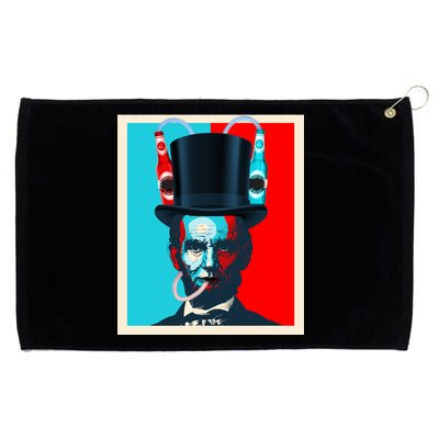 Party With Abe - Abraham Lincoln Drinking Beer Grommeted Golf Towel