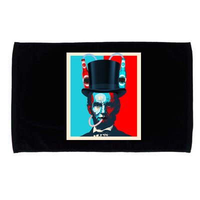 Party With Abe - Abraham Lincoln Drinking Beer Microfiber Hand Towel