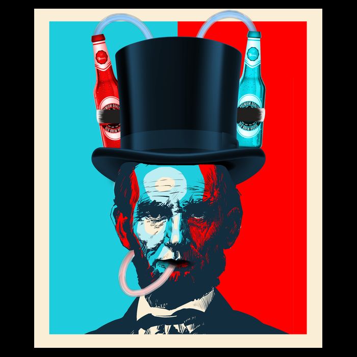 Party With Abe - Abraham Lincoln Drinking Beer Crop Top
