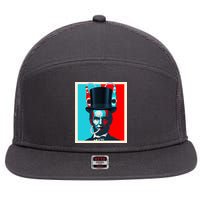 Party With Abe - Abraham Lincoln Drinking Beer 7 Panel Mesh Trucker Snapback Hat