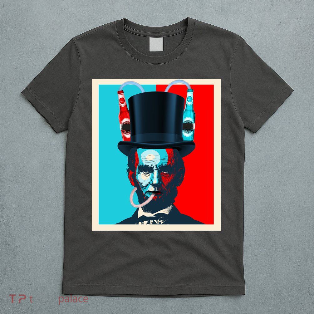 Party With Abe - Abraham Lincoln Drinking Beer T-Shirt
