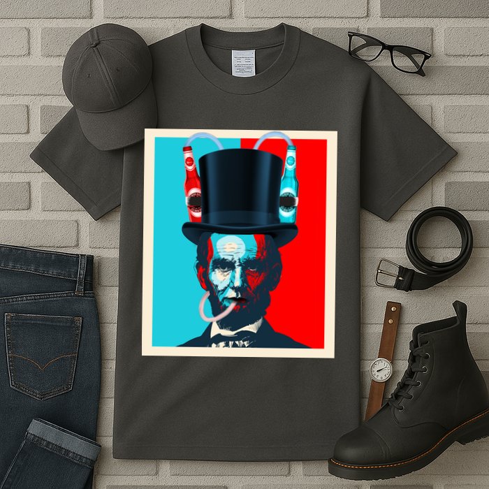Party With Abe - Abraham Lincoln Drinking Beer Tall T-Shirt