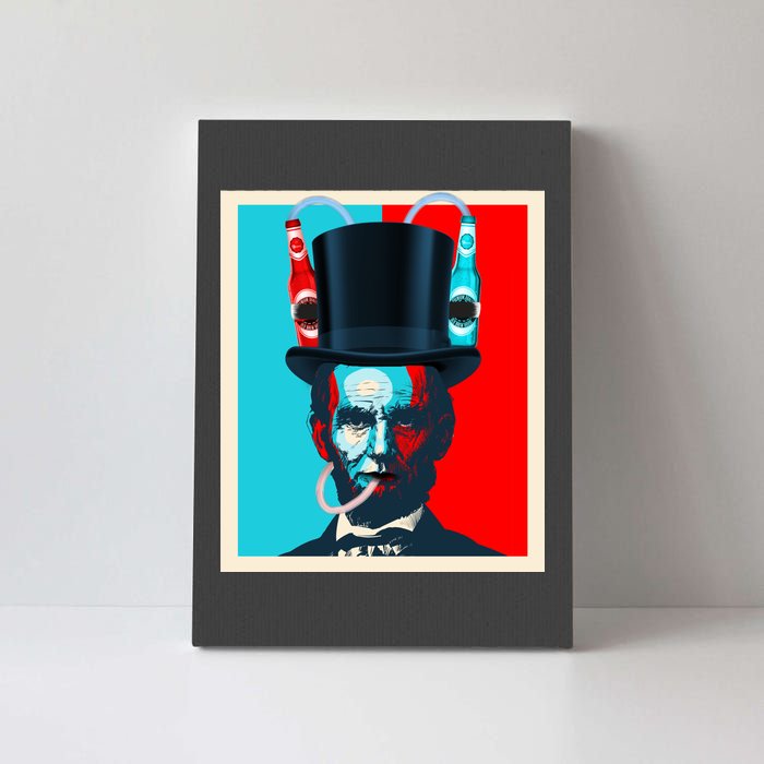 Party With Abe - Abraham Lincoln Drinking Beer Canvas