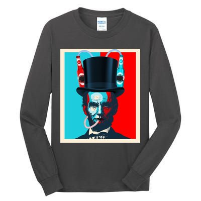 Party With Abe - Abraham Lincoln Drinking Beer Tall Long Sleeve T-Shirt