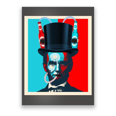 Party With Abe - Abraham Lincoln Drinking Beer Poster