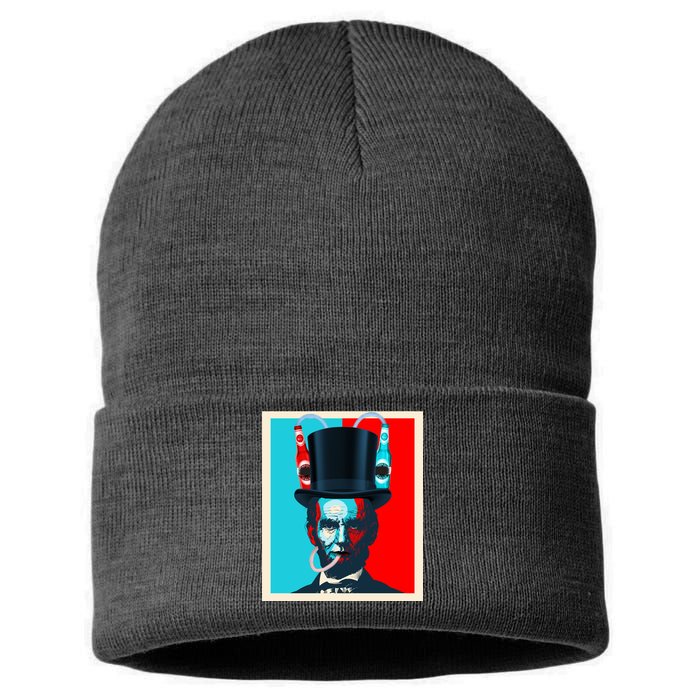 Party With Abe - Abraham Lincoln Drinking Beer Sustainable Knit Beanie