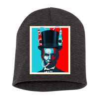 Party With Abe - Abraham Lincoln Drinking Beer Short Acrylic Beanie