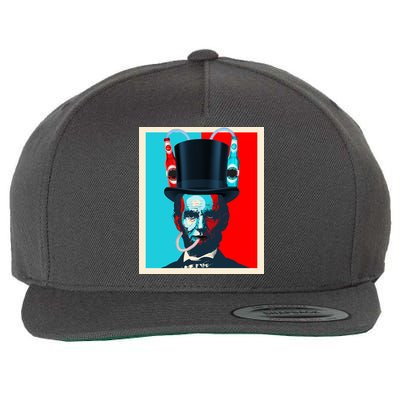 Party With Abe - Abraham Lincoln Drinking Beer Wool Snapback Cap