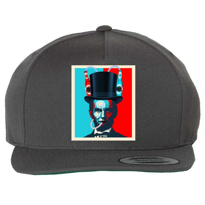 Party With Abe - Abraham Lincoln Drinking Beer Wool Snapback Cap