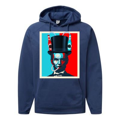 Party With Abe - Abraham Lincoln Drinking Beer Performance Fleece Hoodie