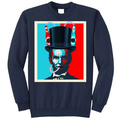 Party With Abe - Abraham Lincoln Drinking Beer Sweatshirt