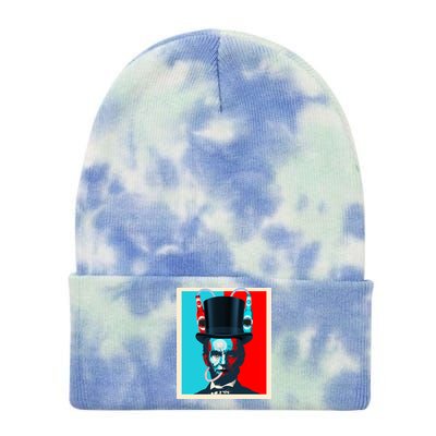 Party With Abe - Abraham Lincoln Drinking Beer Tie Dye 12in Knit Beanie