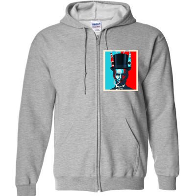 Party With Abe - Abraham Lincoln Drinking Beer Full Zip Hoodie