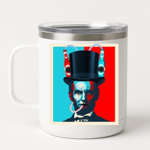 Party With Abe - Abraham Lincoln Drinking Beer 12 oz Stainless Steel Tumbler Cup