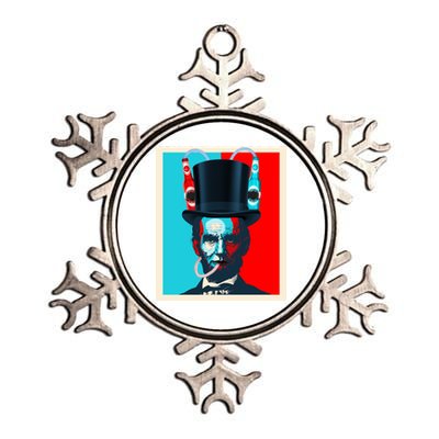 Party With Abe - Abraham Lincoln Drinking Beer Metallic Star Ornament