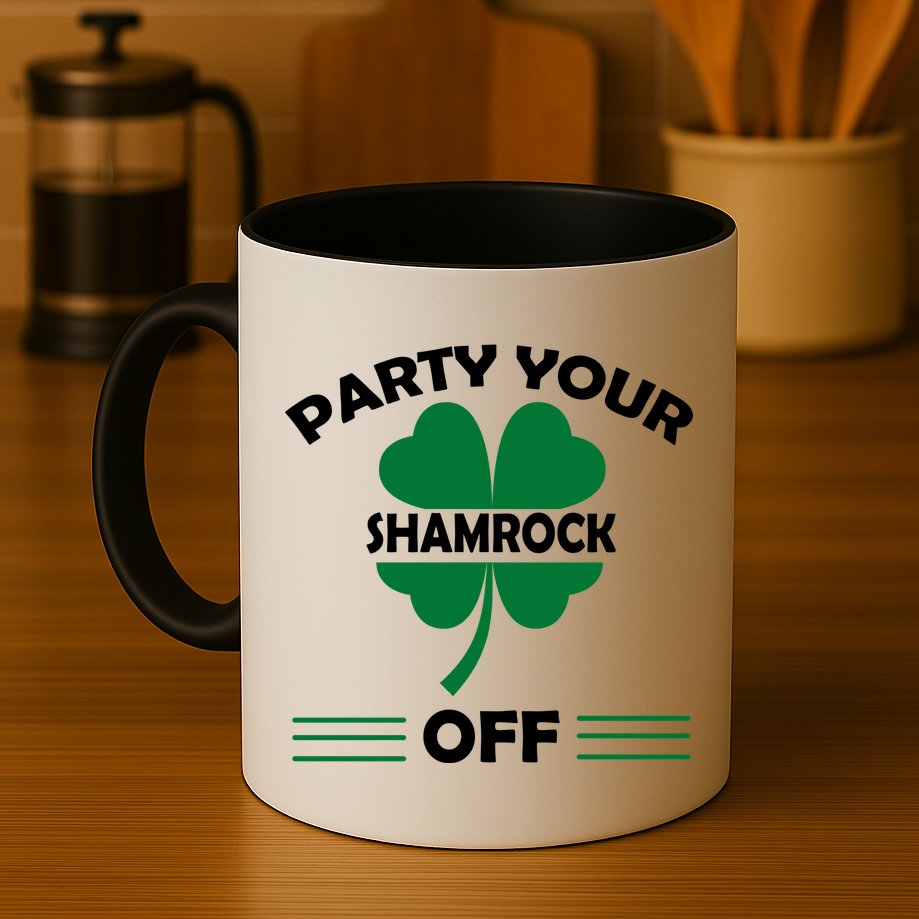 Party Your Shamrock Off Funny Irish Mug