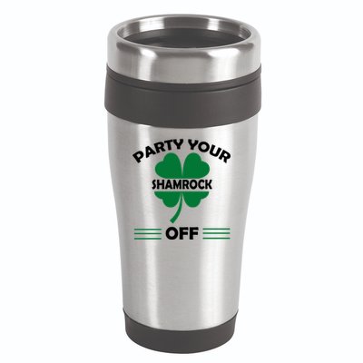 Party Your Shamrock Off Funny Irish 16oz Travel Tumbler
