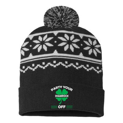 Party Your Shamrock Off Funny Irish USA-Made Snowflake Beanie