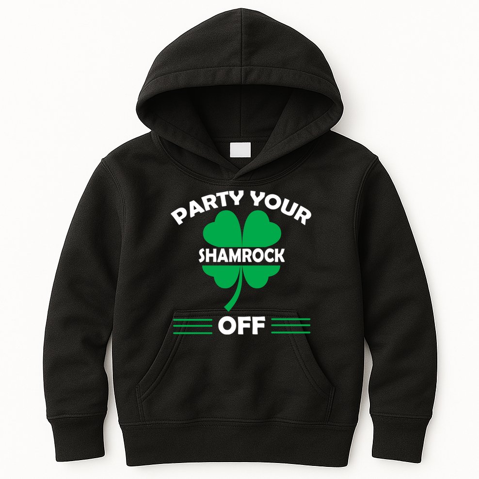 Party Your Shamrock Off Funny Irish Kids Hoodie