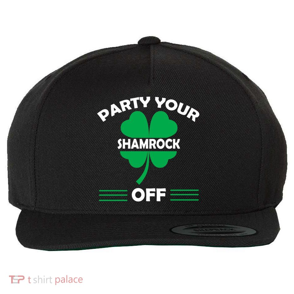 Party Your Shamrock Off Funny Irish Wool Snapback Cap