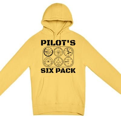 Pilot Aviation Six Pack Gift I Airplane Flying Instrut Gift Premium Pullover Hoodie